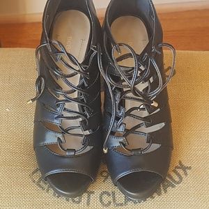 BCBGeneration Cutout Lace up Booties